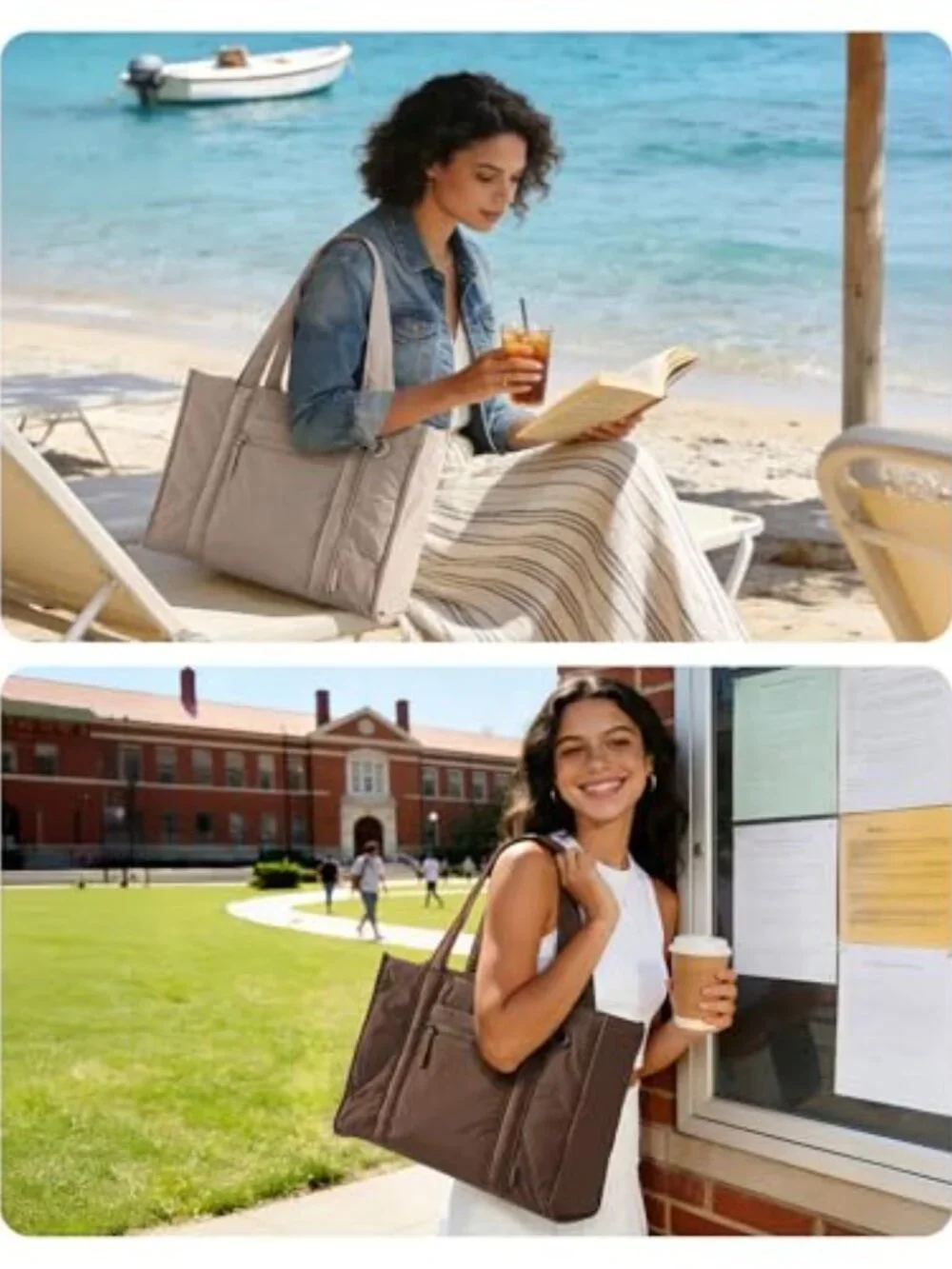 Crossbody Tote Bag with Laptop Compartment